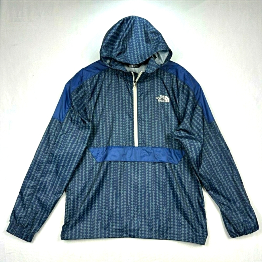 The North Face Windwall Jacket Blue Geometric Windbreaker Gorpcore Men Large